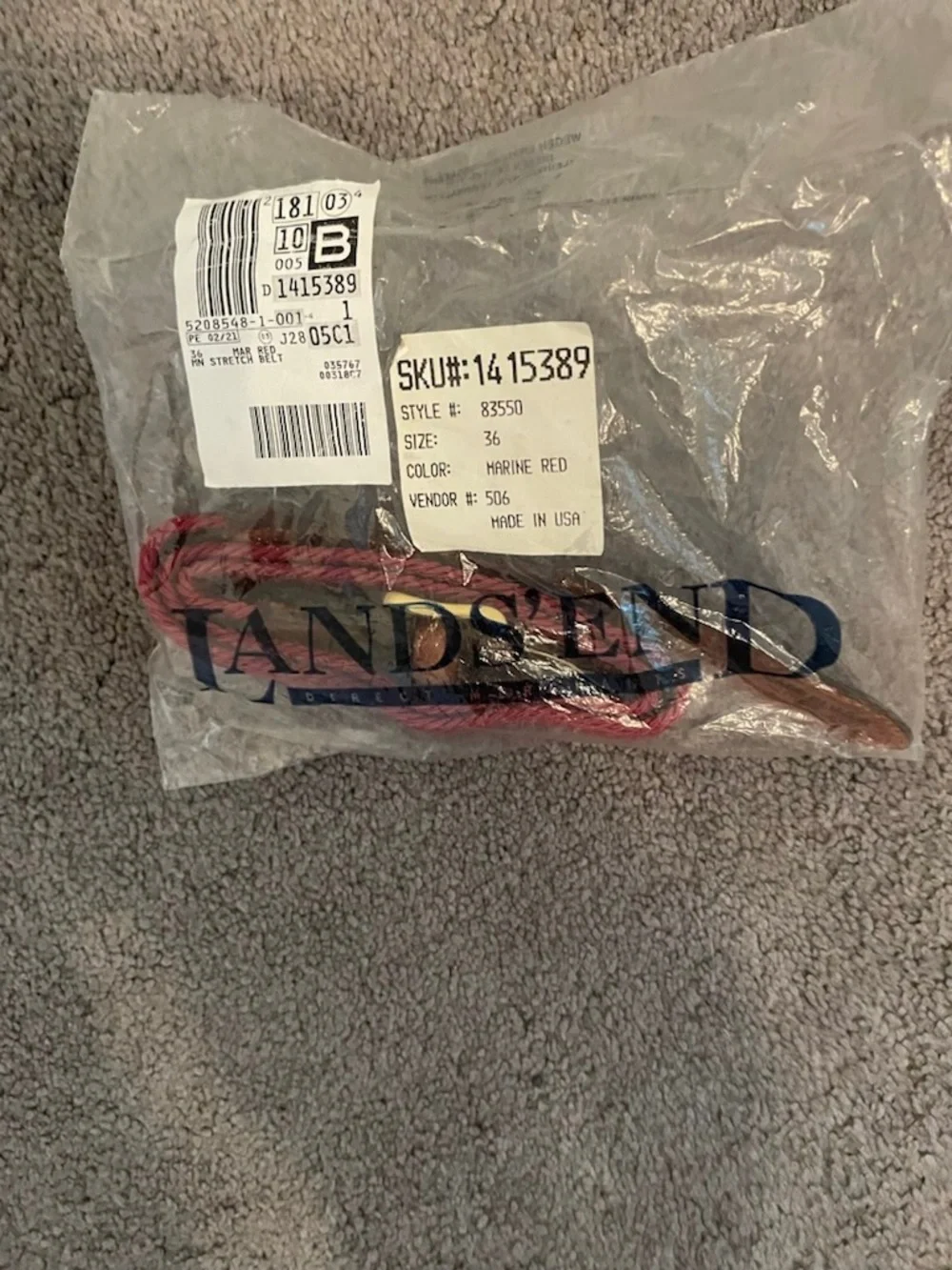 Men’s Lands’ End Woven Stretch Belt (NWT)